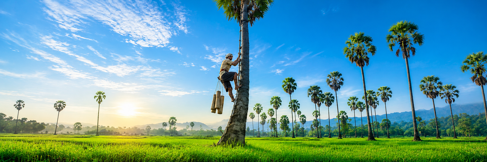 Sugar palm trees growing in Cambodia