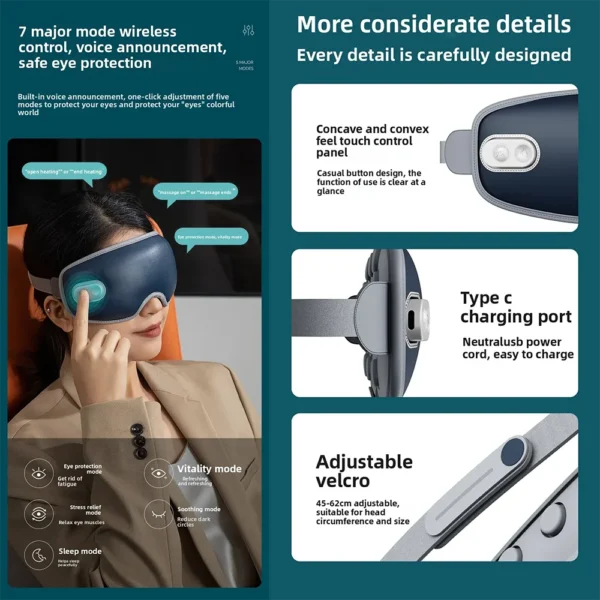 Electric Heated Eye Mask 7-Mode