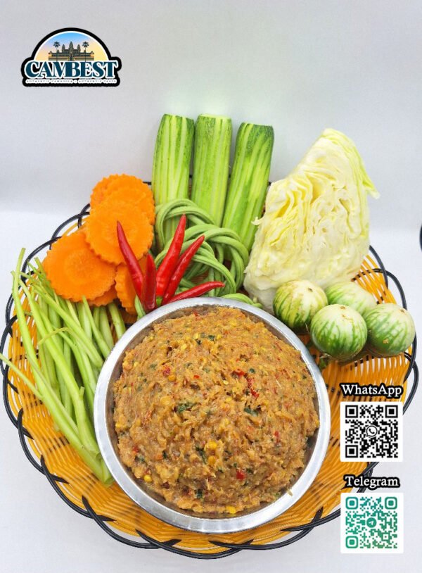Crushed Feroniella lucida with Smoked Catfish  - បុកក្រសាំង ត្រីឆ្អើរអណ្តែង